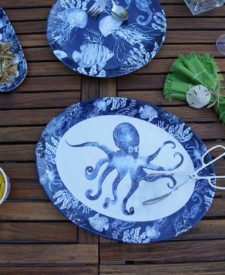 Sea Life Melamine 2-Piece Platter Set