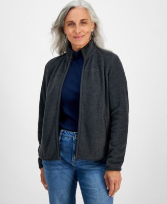 Style & Co - Petite Heathered Polar Fleece Jacket