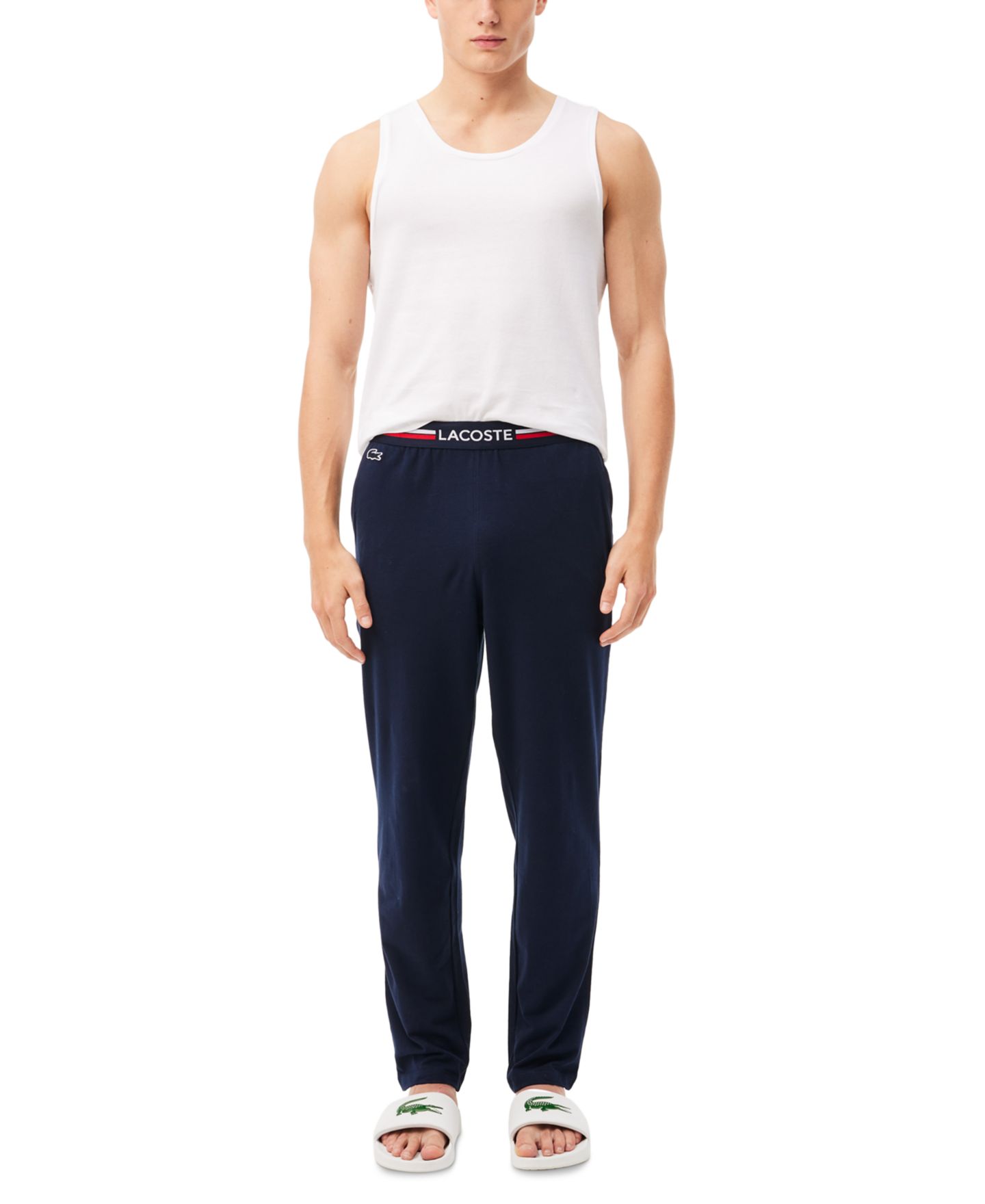 Мужские топы Lacoste Slim Fit Cotton Tank tops, 3-Pack, цвет: Белый — фото 5