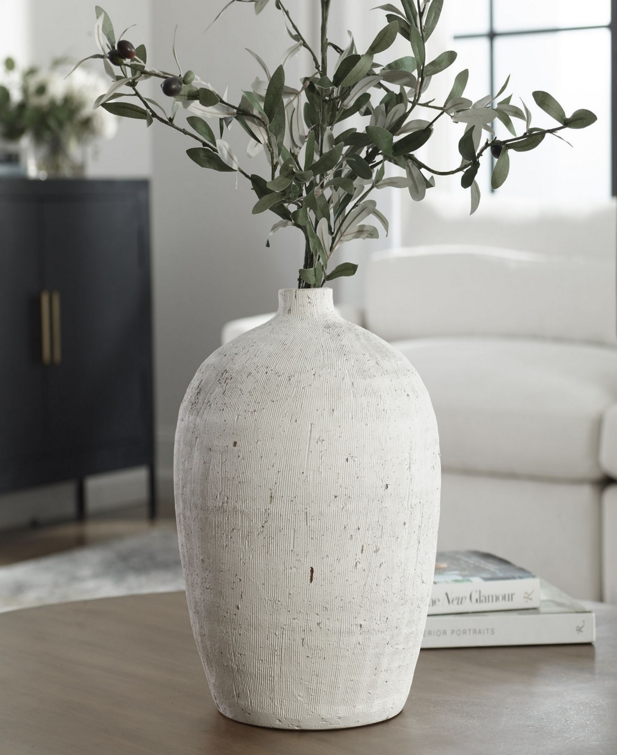 Uttermost Floreana Vase, Medium In White