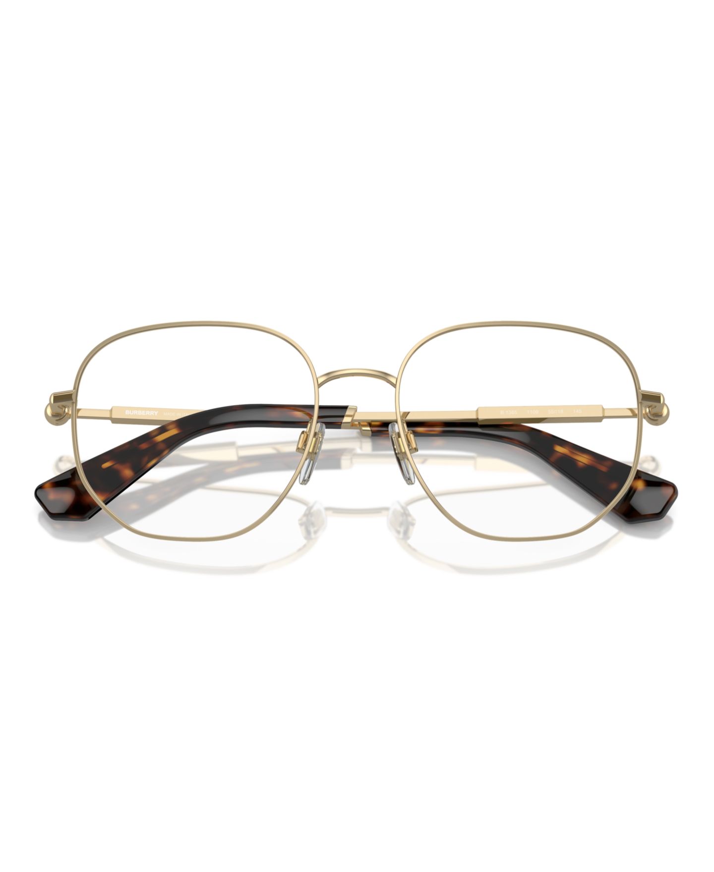 Женские очки Burberry Woman Square Metal BE1385 Eyeglasses, цвет: Светлый золотой — фото 5