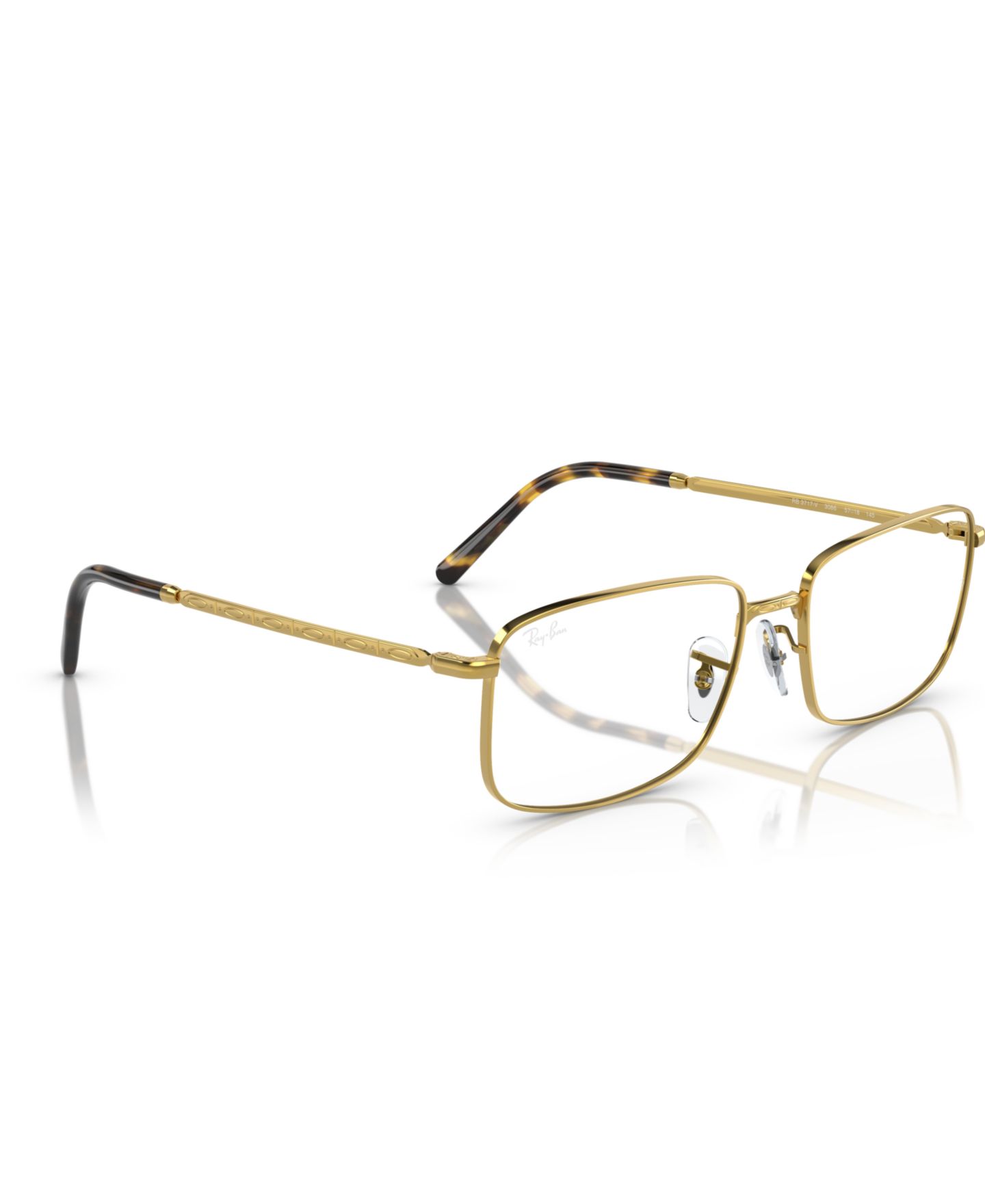 Очки Ray-Ban Unisex Rectangle Metal RB3717V RB3717 Optics Eyeglasses, цвет: Золотой — фото 5