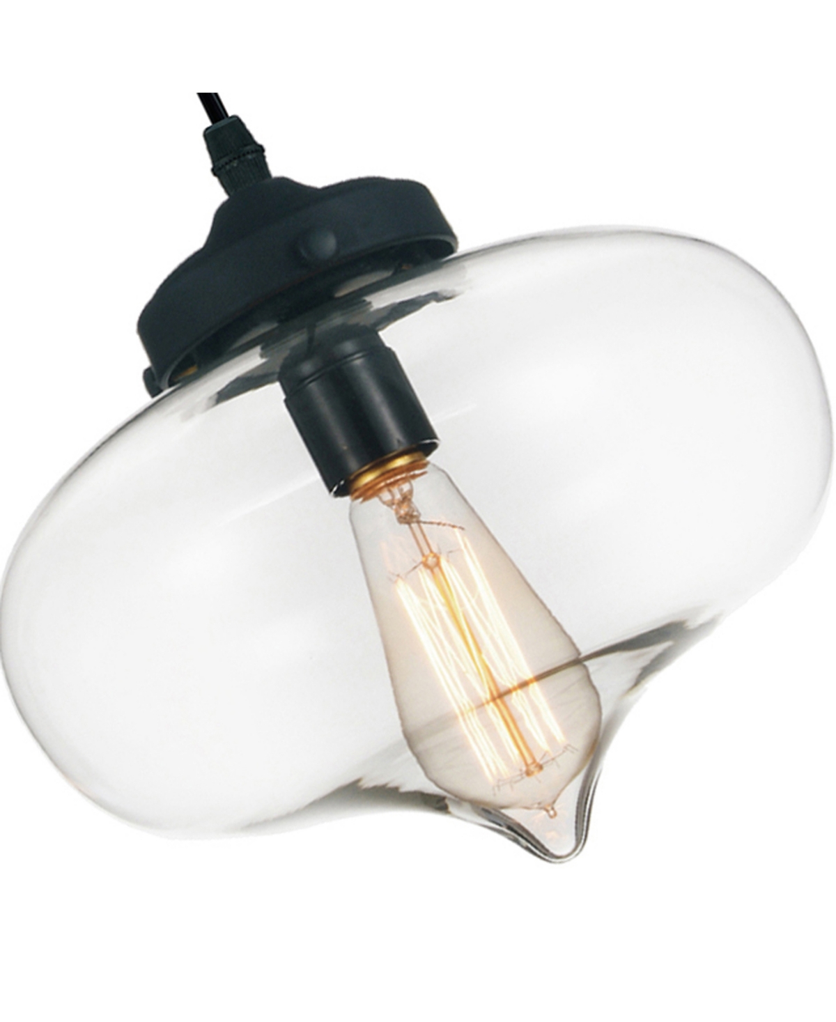 Cwi Lighting Glass 1 Light Down Mini Pendant In Black