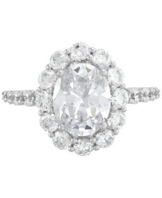 IGI Certified Lab Grown Diamond Oval Halo Engagement Ring (3-1/2 ct. t.w.) in 14k Gold