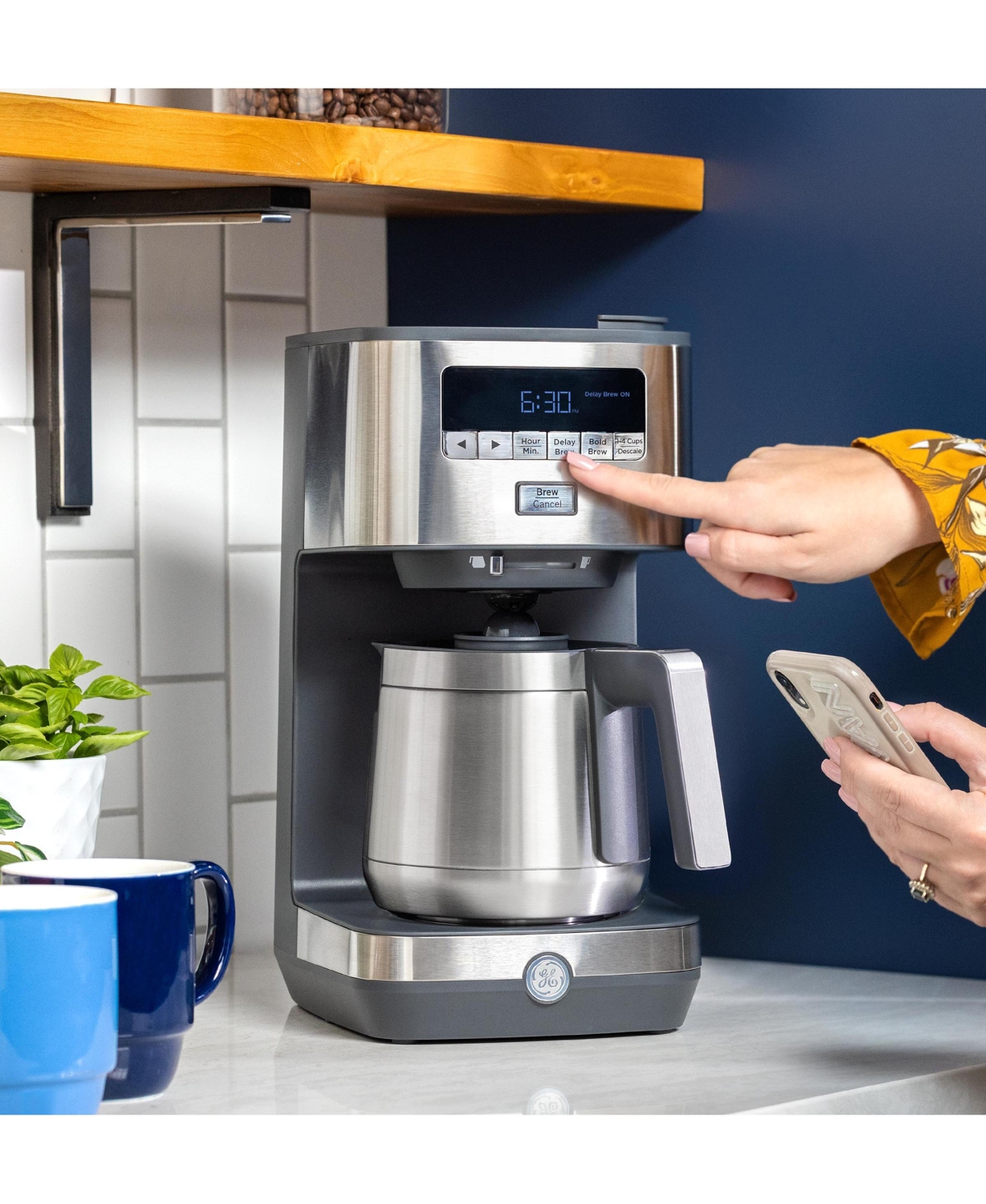 Ge Appliances 10 Cup Drip Coffee Maker With Single Serve In Stainless Steel