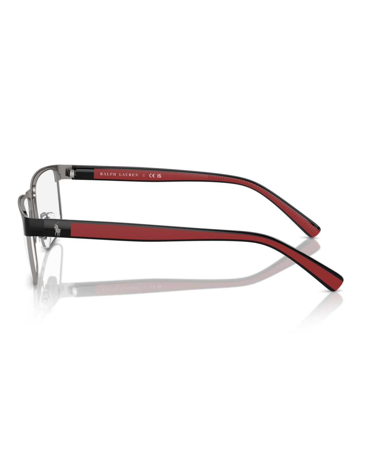 Polo Ralph Lauren 56mm Rectangle Optical Glasses In Semishiny Dark Gunmetal