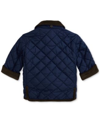 Baby Boys Corduroy-Trim Barn Jacket With Removable Hood