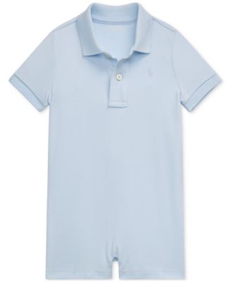 Polo Ralph Lauren Baby Boys Cotton Short Sleeved Polo Shortall - Beryl Blue 35$