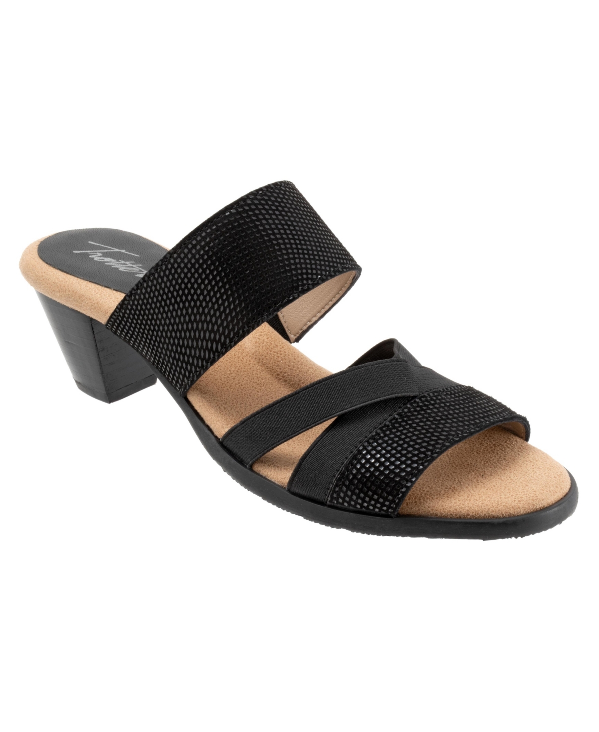 Trotters Maxine Sandal - Blk mini dot
