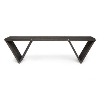 Modern Acacia Wood Bench with Open Slat Design for Outdoor Spaces