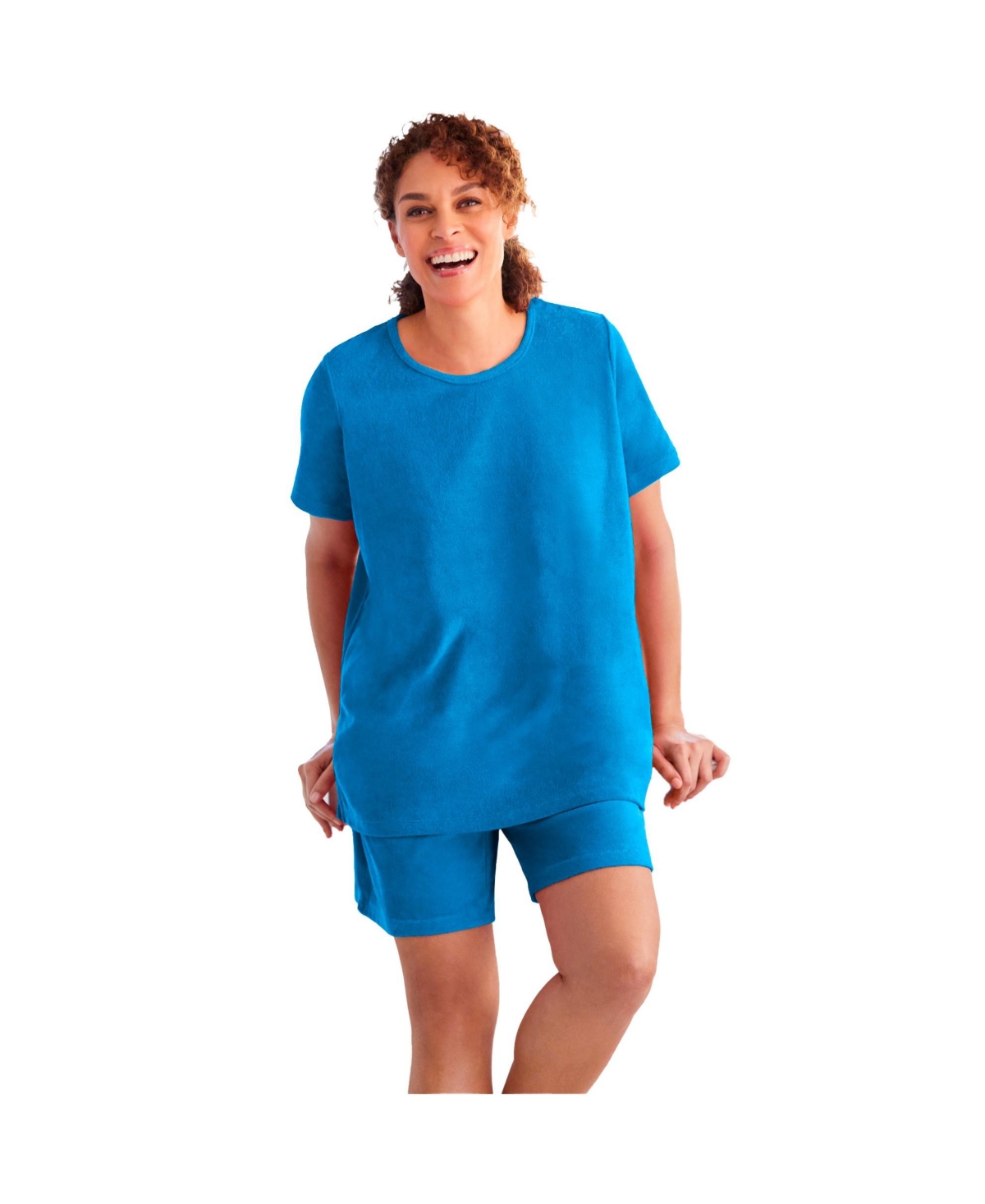 Dreams & Co. Women's Two-Piece French Terry Sleep Set