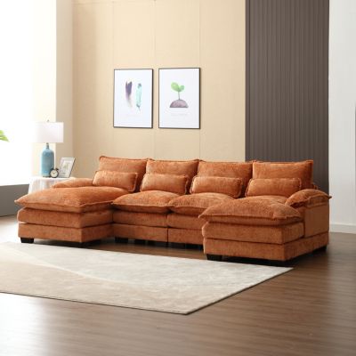 Streamdale Modern Large chenille Fabric U-Shape Sectional Sofa