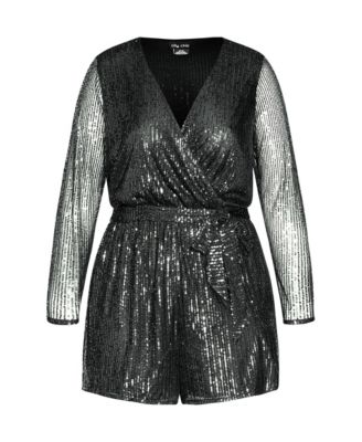 Plus Size Sequin Romper