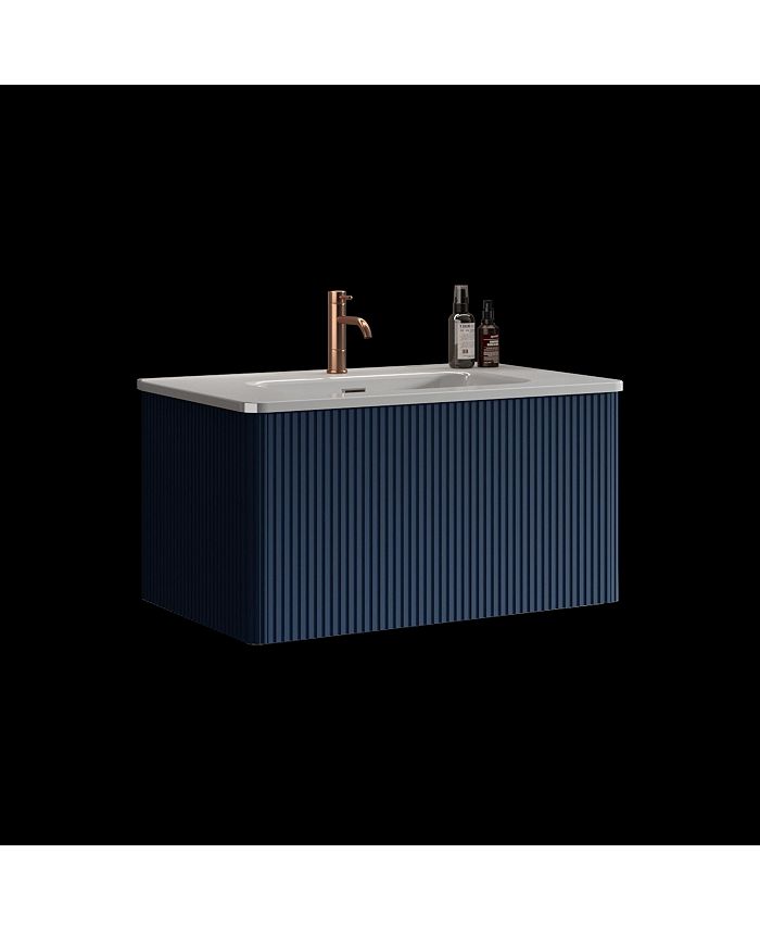 Simplie Fun Striped Navy Blue Vanity Safety, Style, and Storage Macy's