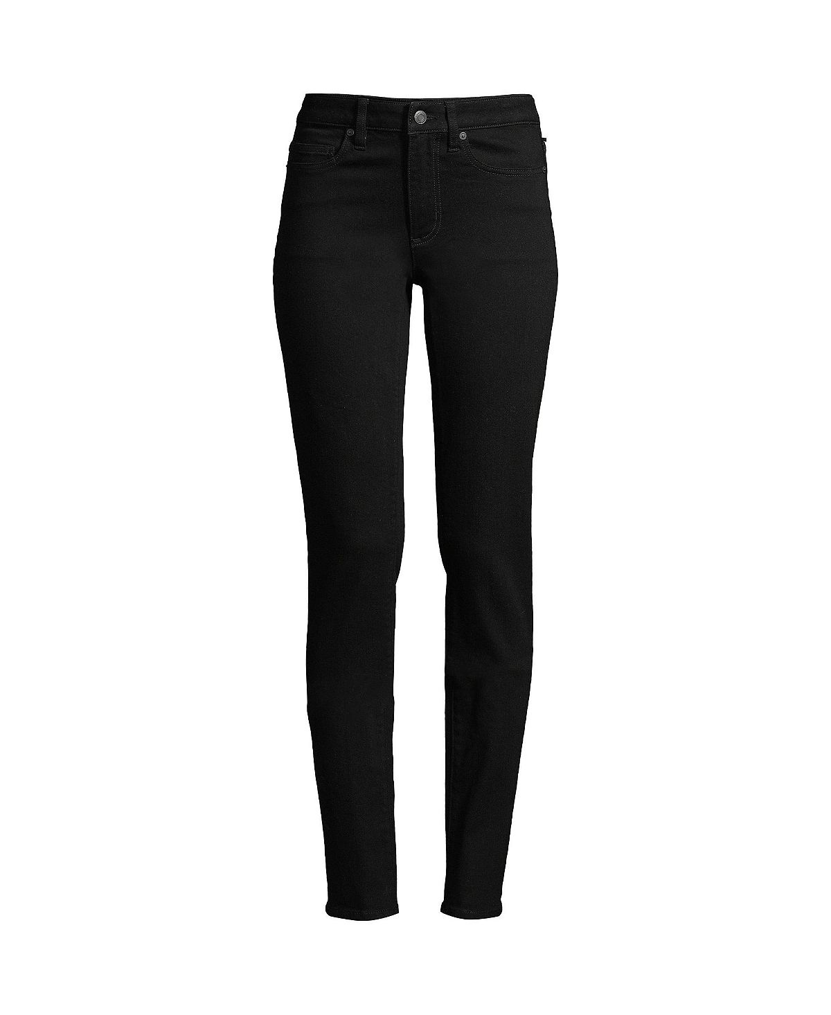 Lands' End Women's Mid Rise Straight Leg Jeans view 2 — MAYCSS fashion products