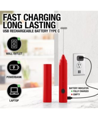 Froth N Go Rechargeable Milk Frother with Case for Lattes