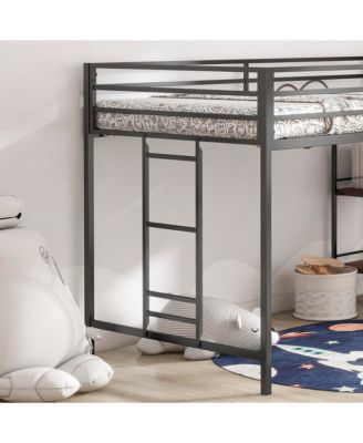 Adam junior twin loft bunk with Cinnamon wood shelf