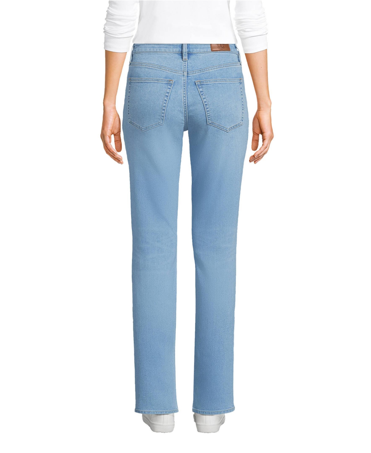 Lands' End Women's Recover Mid Rise Boyfriend Blue Jeans