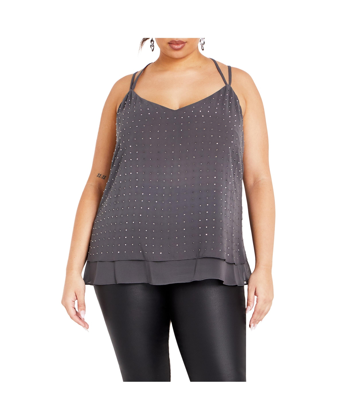 Plus Size Strappy Nail Top - Night sky