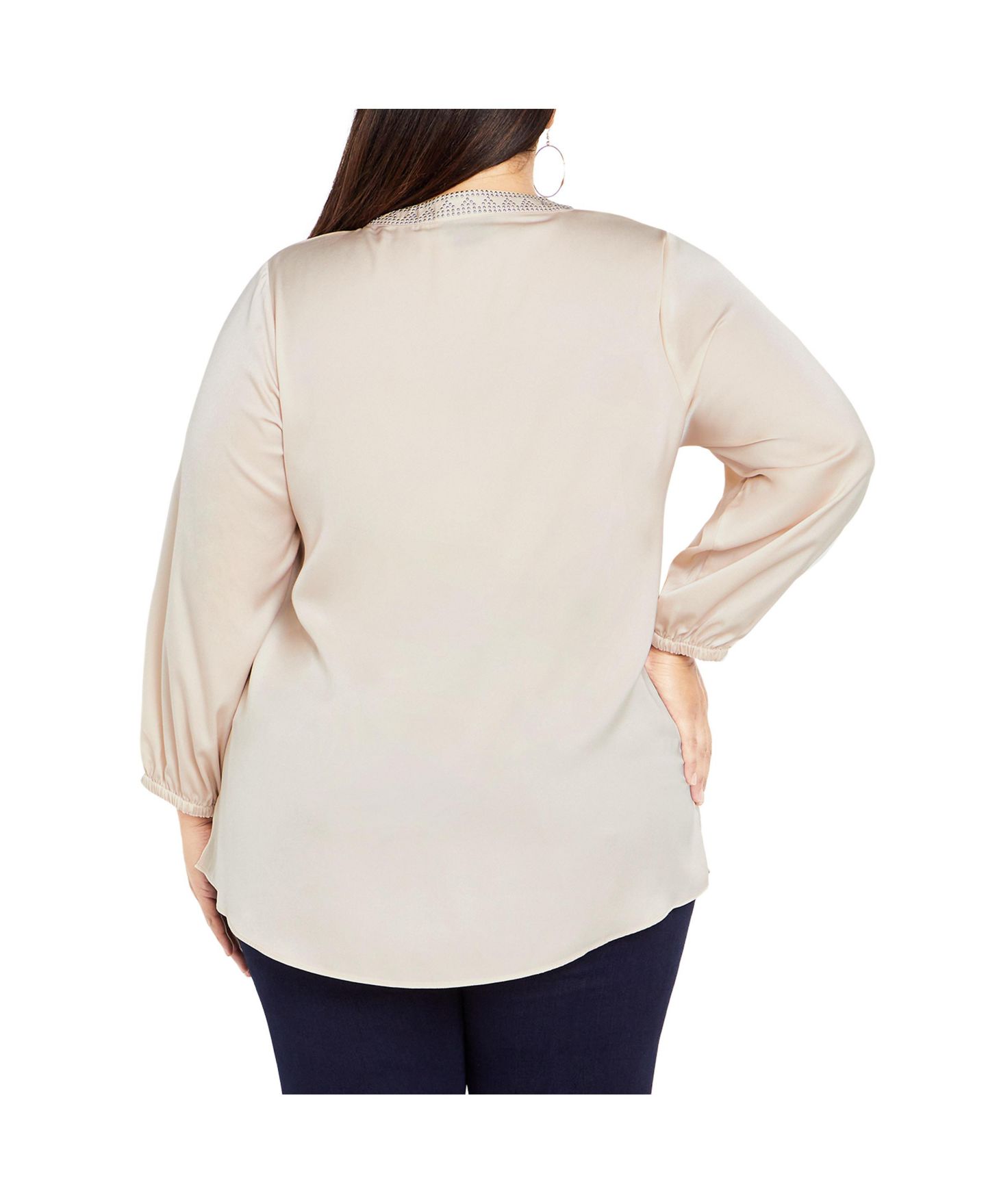 Женский топ CITY CHIC Detail Neck, цвет: Светло-бежевый — фото 3