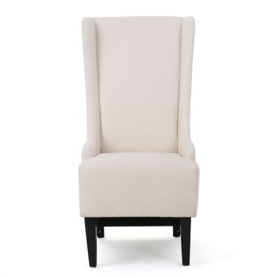 wood Upholstered High-Back Dining Chair with Birch Legs