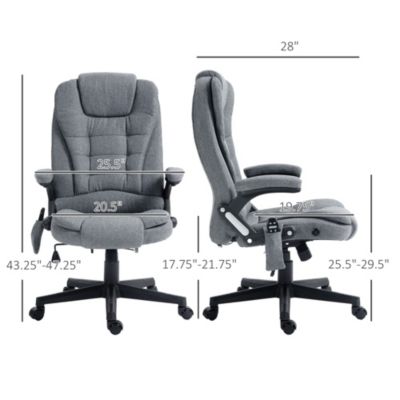 6 Point Vibrating Massage velvet Office Chair with Lumbar Heat