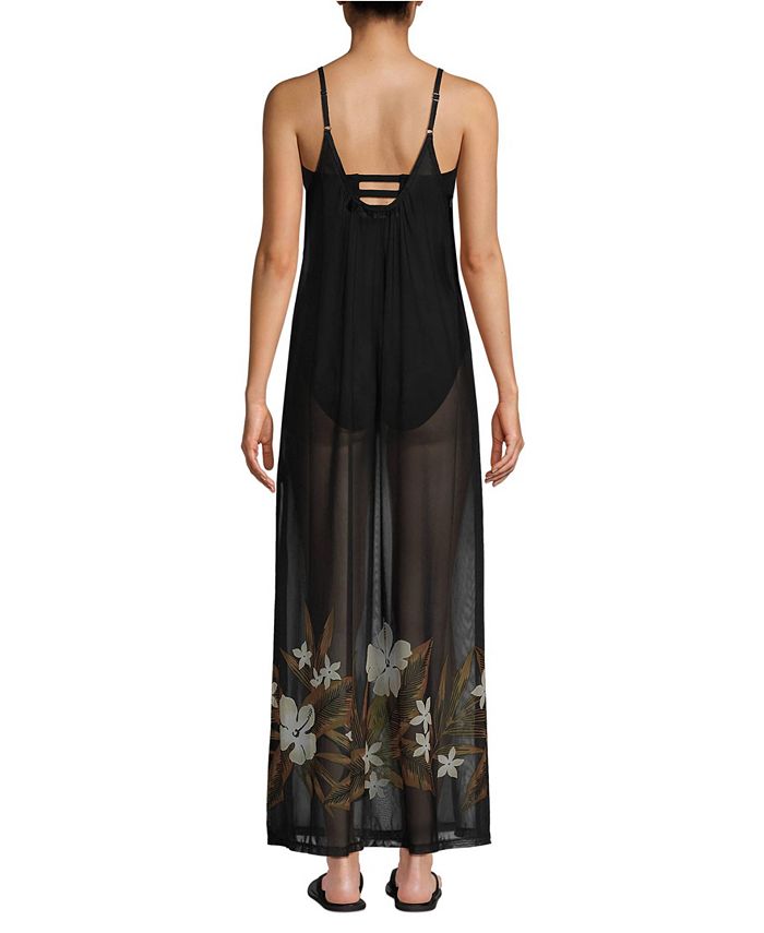 Lands' End Women's Mesh Scoop Neck Swim Coverup Maxi Dress Macy's