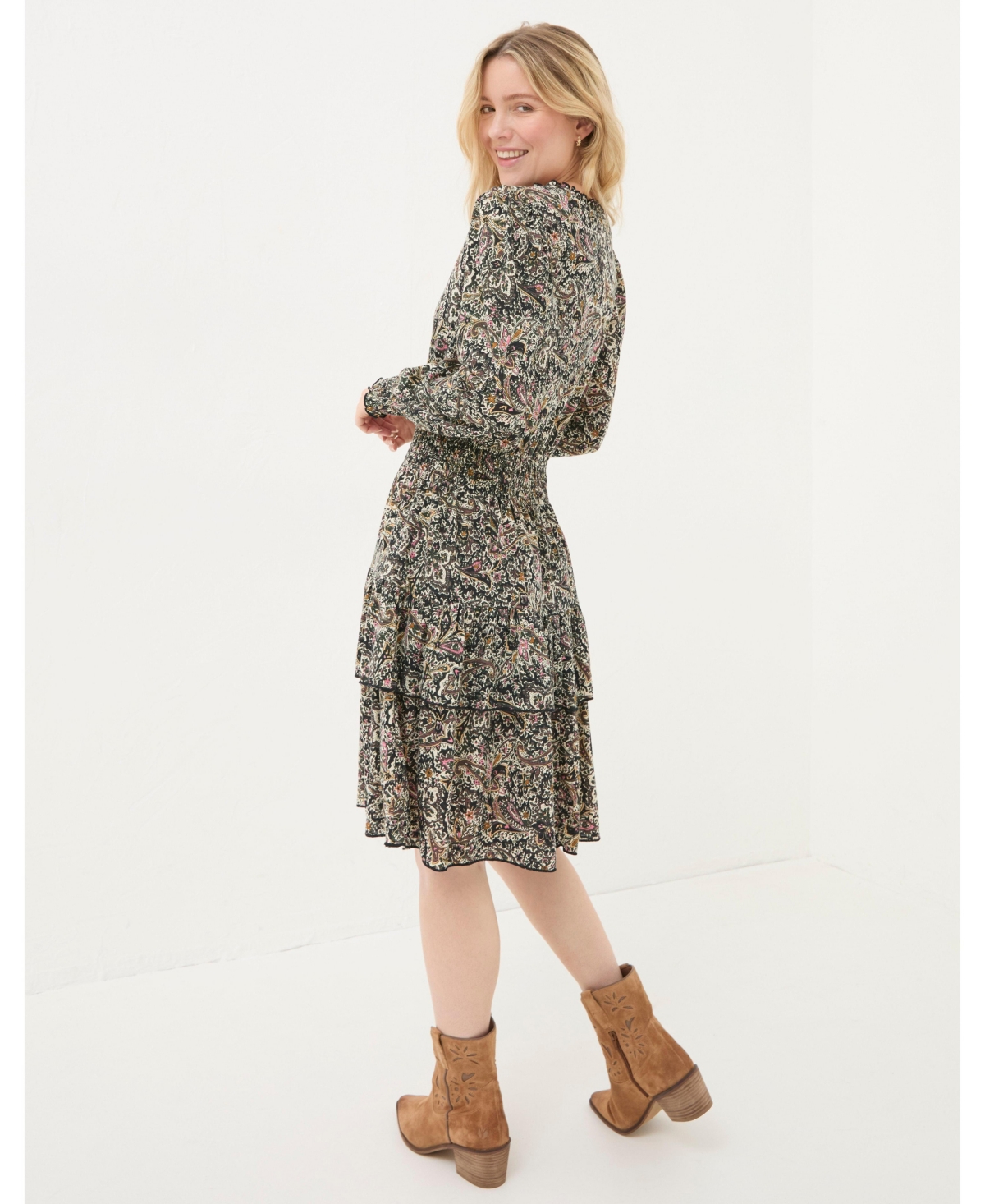 FatFace Women's Amba Wild Paisley Jersey Dress