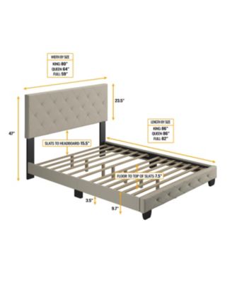 Chloe Linen Upholstered Platform Bed Frame with Adjustable Headboard - Boyd Sleep