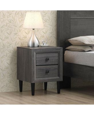 Multipurpose Retro Bedside Nightstand with 2 Drawers