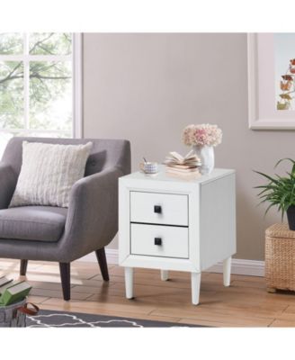 Multipurpose Retro Bedside Nightstand with 2 Drawers