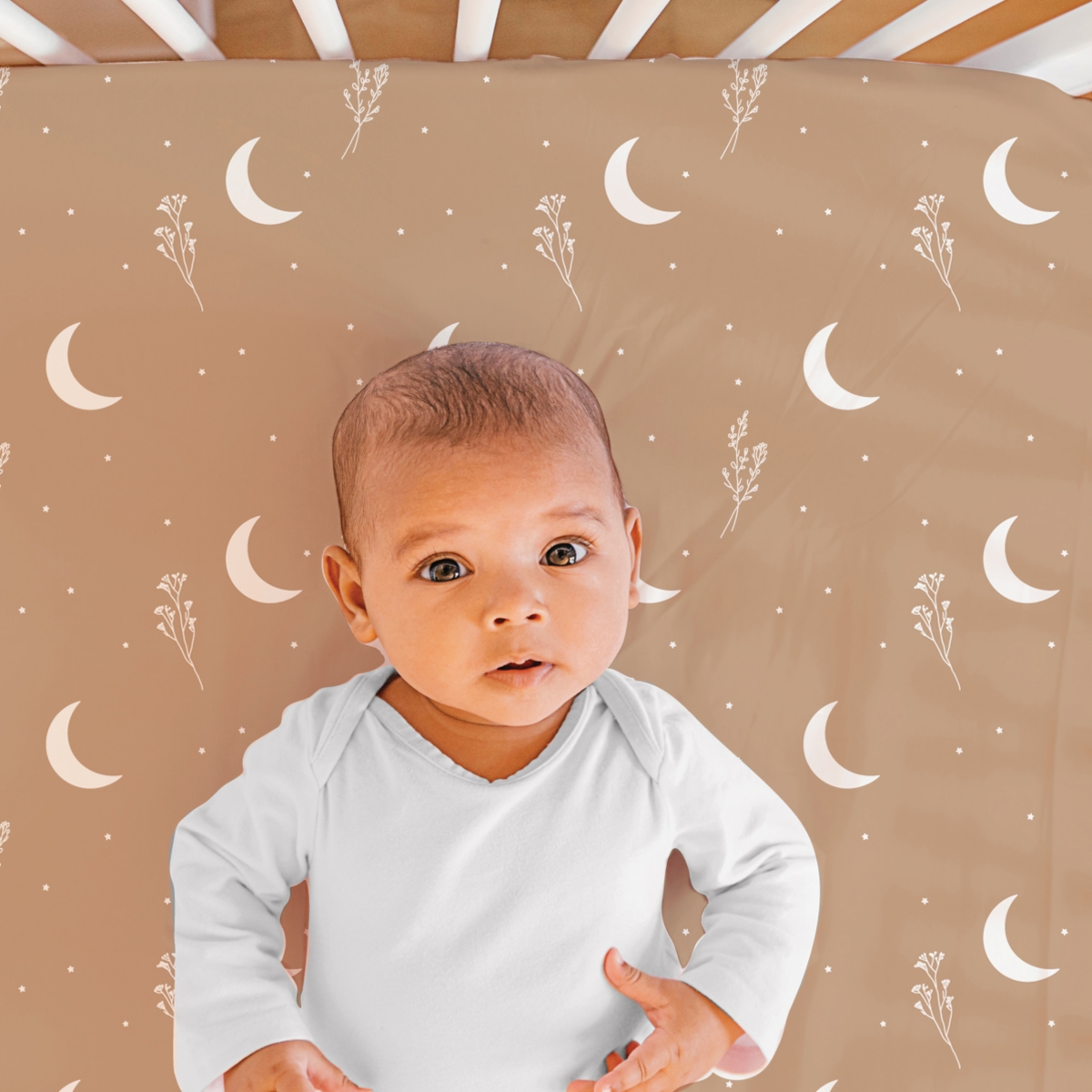 The Peanutshell Crib Bedding Set for Baby Boys and for Baby Girls, Boho Celestial, 3 Pieces