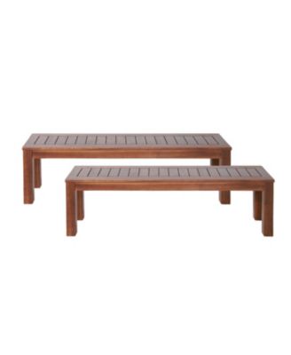 Rustic Acacia Wood Picnic Benches for Outdoor Dining and Entertaining