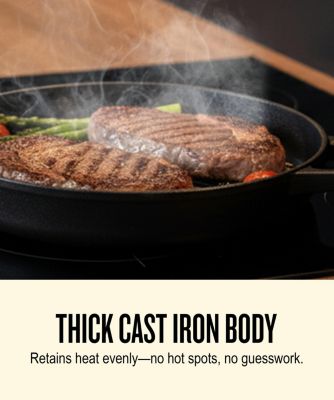 Nori Enameled Cast Iron Grill Pan 11" - Nonstick, Oven Safe and Made without PFAS, PFOA & PTFE - Induction and All Stovetop Compatible