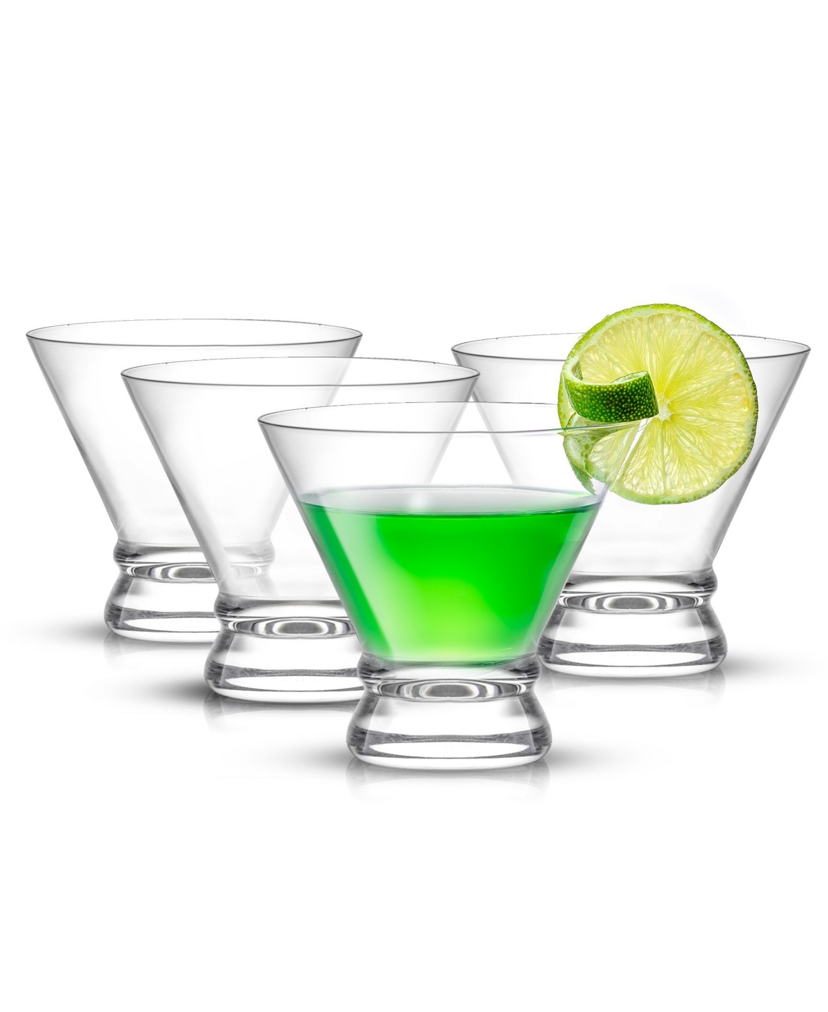 JoyJolt Afina Stemless Martini Glasses - 8 oz, Set of 4
