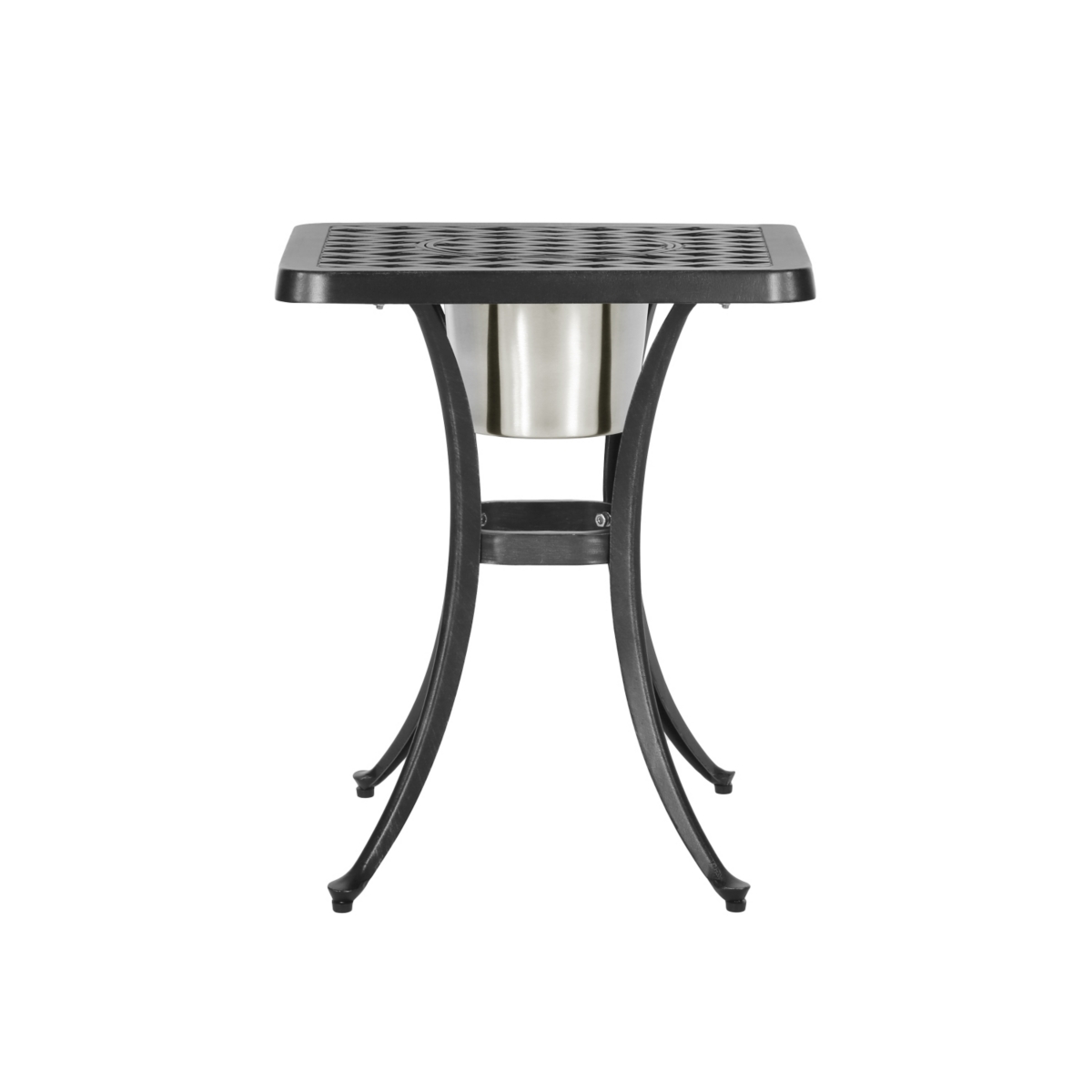 Streamdale Furniture Cast Aluminum Bistro Table with Ice Bucket for Summer Dining