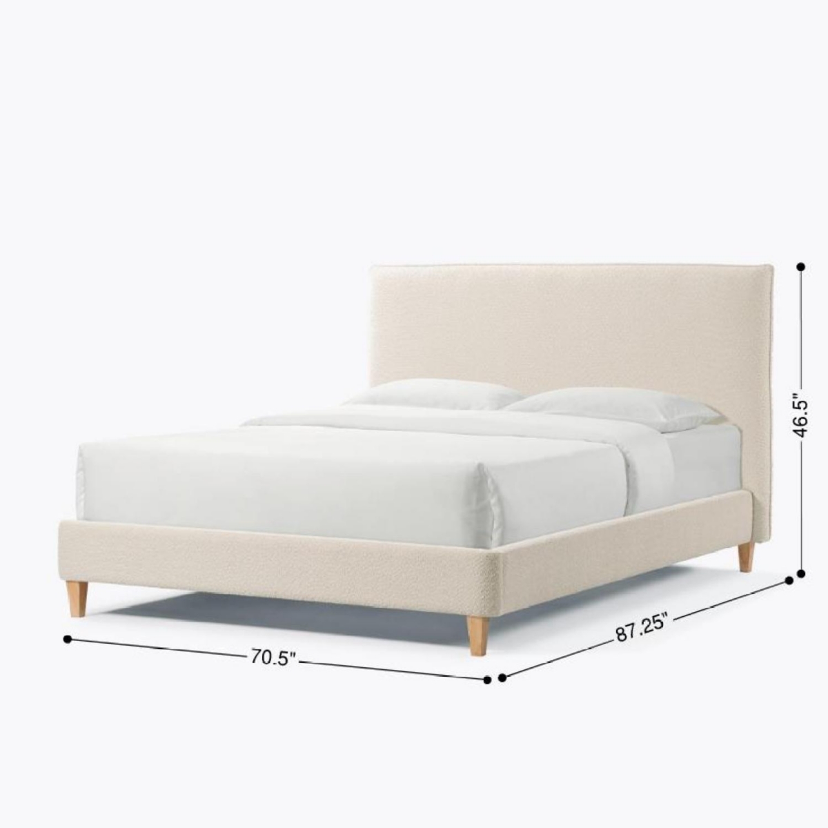 Streamdale Furniture Vireo Upholstered Platform Bed - Pearl White -