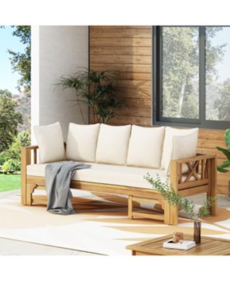 Escape Outdoors with Our Versatile Acacia Wood Daybed