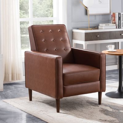 one pack  Polyester Mid-Century Birch Legs Modern  Recliner Chair