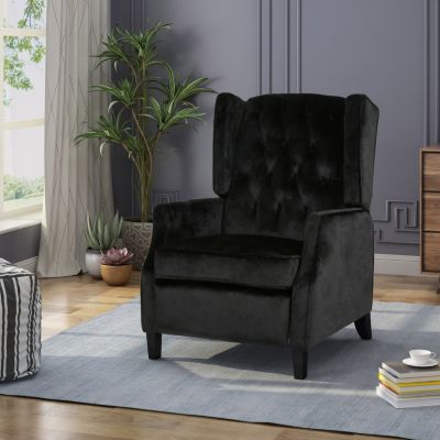 1 Count Fabric Mid-Century Modern Wingback Pushback Recliner