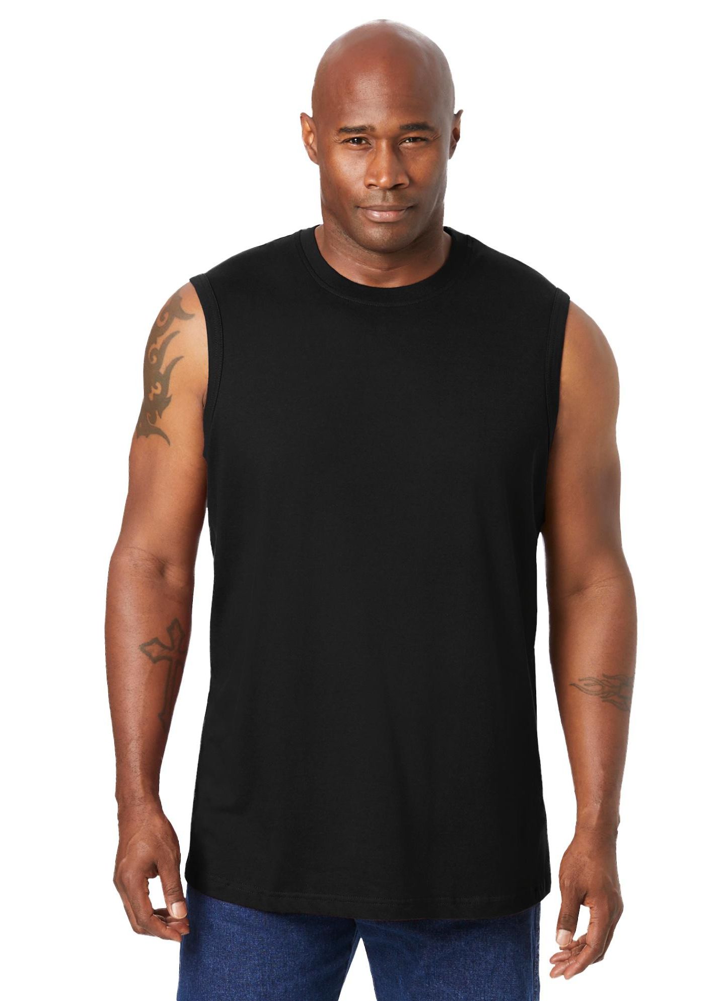 Мужская футболка KingSize Shrink-Less Lightweight Muscle, цвет: Чёрный — фото 1