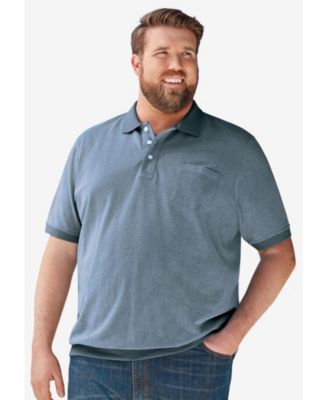 Big & Tall No Tuck Pocket Shrink-Less Cotton Polo Shirt