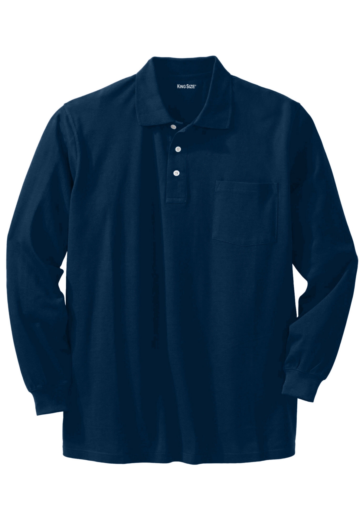KingSize Big & Tall Long-Sleeve Shrink Piqu Polo