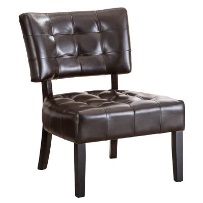 Blended Leather Accent Chair with Oversized Seat