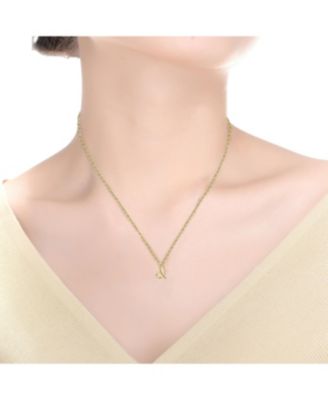 Stylish 14K Gold Plated Twisted Initial Necklace