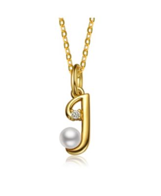 GiGiGirl KidsTeens Personalized 14K Gold Plated Initial Pearl Pendant Necklace - Gold J 54$