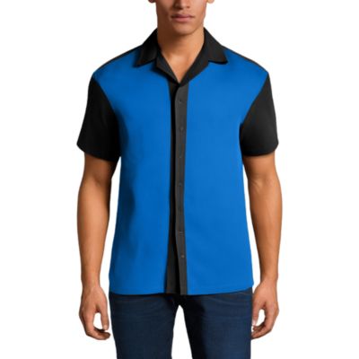 Tall Short-Sleeve Colorblock Rayon Shirt