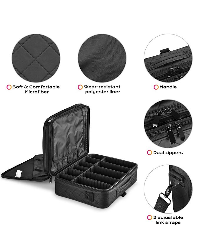 Byootique Portable Makeup Train Case Cosmetic Organizer Brush Holder ...