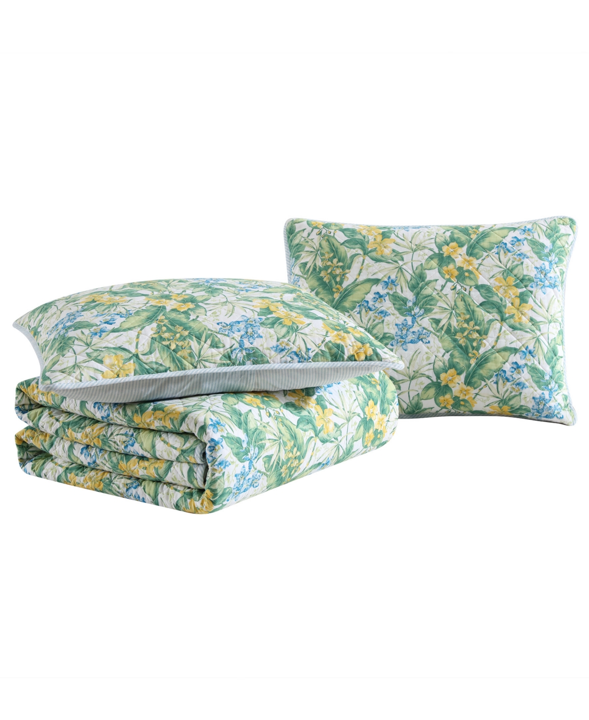 Closeout! Tommy Bahama Home Paradise Point Reversible 3 Piece Quilt Set, -Yellow