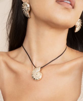 Studded Shell Statement Earrings